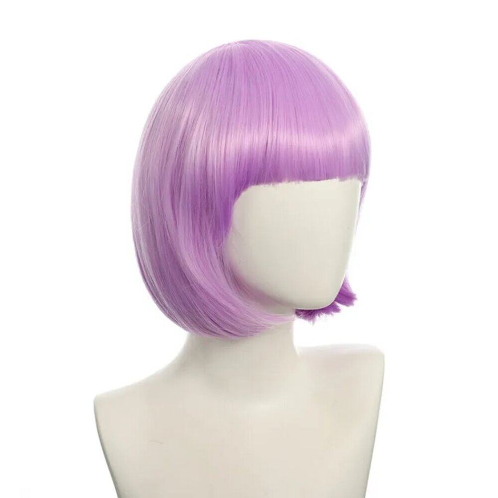 2/$30 NEW Short Bob Lavender Wig with Bangs Role CosPlay Dress Up Halloween - Picture 3 of 4